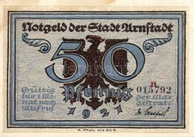 Német Birodalom/Weimari Köztársaság/ Arnstadt 1921. 50Pf(6x) 6klf db, teljes sor T:I
