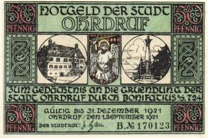 Német Birodalom/Weimari Köztársaság/ Ohrdruf 1921. 50Pf(6x) 6klf db, teljes sor T:I