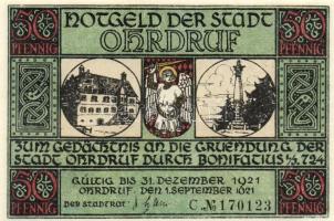 Német Birodalom/Weimari Köztársaság/ Ohrdruf 1921. 50Pf(6x) 6klf db, teljes sor T:I