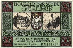 Német Birodalom/Weimari Köztársaság/ Ohrdruf 1921. 50Pf(6x) 6klf db, teljes sor T:I