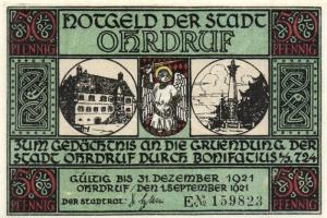 Német Birodalom/Weimari Köztársaság/ Ohrdruf 1921. 50Pf(6x) 6klf db, teljes sor T:I