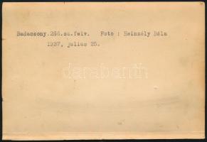 1937 Heinzély Béla fotója a Badacsonyról, hátulján feliratozva, 11x16,5 cm