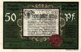 Német Birodalom/Weimari Köztársaság/ Wasungen 1921. 50Pf(4x) + 75Pf(2x) 6klf db, teljes sor T:I