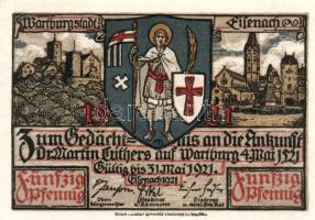 Német Birodalom/Weimari Köztársaság/ Eisenach 1921. 50Pf(6x) 6klf db, teljes sor T:I