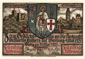 Német Birodalom/Weimari Köztársaság/ Eisenach 1921. 50Pf(6x) 6klf db, teljes sor T:I