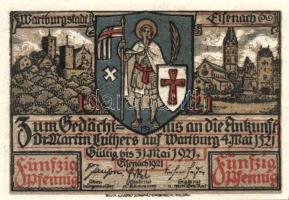 Német Birodalom/Weimari Köztársaság/ Eisenach 1921. 50Pf(6x) 6klf db, teljes sor T:I