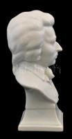 Herendi fehér mázas porcelán Mozart büszt, jelzett, hibátlan, m: 20 cm