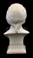 Herendi fehér mázas porcelán Mozart büszt, jelzett, hibátlan, m: 20 cm