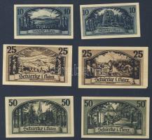 Német Birodalom/Weimari Köztársaság/ Schierke 1921. 10Pf(2x) + 25Pf(2x) + 50Pf(2x) 6klf db, teljes sor T:I
