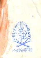 Herendi porcelán tavirózsa, kézzel festett, jelzett, apró lepattanásokkal, 12×9 cm