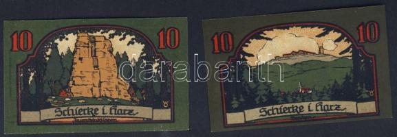 Német Birodalom/Weimari Köztársaság/ Schierke 1921. 10Pf(2x) + 25Pf(2x) + 50Pf(2x) 6klf db, teljes s...