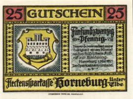 Német Birodalom/Weimari Köztársaság/ Horneburg 1921. 25Pf + 50Pf + 75Pf 3klf db, teljes sor T:I