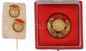 ~1970. A Belkereskedelem Kiváló Dolgozója aranyozott kitüntetés eredeti tokban + Belkereskedelmi Törzsgárda - 20 év zománcozott, aranyozott fém kitüntetés (2x) T:2