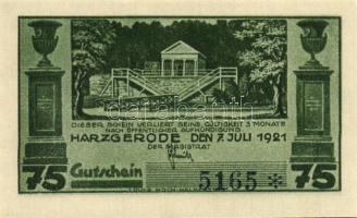 Német Birodalom/Weimari Köztársaság/ Harzgerode 1921. 25Pf + 50Pf + 75Pf 3klf db, teljes sor T:I