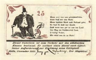 Német Birodalom/Weimari Köztársaság/ Melle 1921. 10Pf(2x) 25Pf(2x) + 50Pf(2x) 6klf db, teljes sor T:...