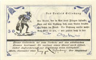 Német Birodalom/Weimari Köztársaság/ Melle 1921. 10Pf(2x) 25Pf(2x) + 50Pf(2x) 6klf db, teljes sor T:...