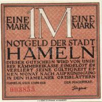 Német Birodalom/Weimari Köztársaság/ Hameln 1921. 25Pf + 50Pf + 75Pf + 1M 4klf db, teljes sor T:I