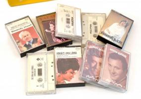 17 db műsoros magnó kazetta hordozható tartóban. könnyűzene, kabaré Hofi, Szécsi és mások