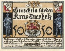 Német Birodalom/Weimari Köztársaság/ Diepholz 1921. 50Pf(2x) + 75Pf(2x) 4klf db, teljes sor T:I