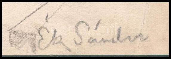 Ék Sándor (1902-1975): Munkások. Szén, papír. Jelzett, 25x20 cm