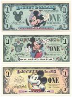 Amerikai Egyesült Államok 1989, 2000, 2008. 1$ Disney dollár (3xklf) T:I USA 1989, 2000, 2008. 1 Disney Dollar (3xdiff) C:UNC