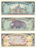 Amerikai Egyesült Államok 1989, 2000, 2008. 1$ Disney dollár (3xklf) T:I USA 1989, 2000, 2008. 1 Dis...