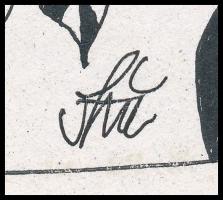 Szász jelzéssel: Arcok. Tus, papír, 21x29,5 cm