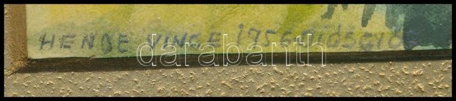 Hende Vince (1892-1957): Diósgyőr. Akvarell, papír, jelzett, paszpartuban, 17x28 cm