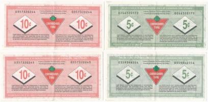 Kanada 205-2009. 5c (2x) + 10c (2x) "Canadian Tire Corportaion Limited" vásárlási utalvány...