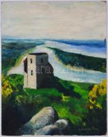 Boromisza jelzéssel: Várrom. Olaj, farost, sarkaiban kissé sérült, 50x40 cm