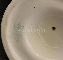 Hollóházi porcelán fésülködő akt, kézzel festett, jelzett, hibátlan, m: 24 cm