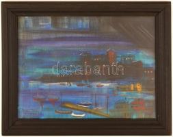 Aba-Novák jelzéssel: Porto San Vito. Olaj, karton. Üvegezett fa keretben. 29,5x41 cm