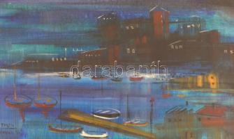 Aba-Novák jelzéssel: Porto San Vito. Olaj, karton. Üvegezett fa keretben. 29,5x41 cm