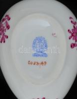 Herendi Apponyi mintás porcelán tojás, kézzel festett, jelzett, hibátlan, 7×5×5 cm