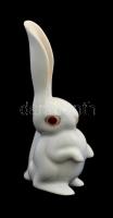 Herendi porcelán nyuszi, kézzel festett, jelzett, hibátlan, m: 10 cm