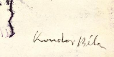 Kondor jelzéssel: Portré. Tus, papír, foltos, 42,5x29 cm