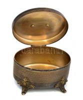 Alpakka cukrosdoboz, kopottas állapotban 9x12,5x11 cm