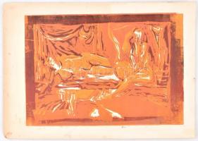 Szabó jelzéssel: Aktok. Linómetszet, papír, kissé sérült, 35x50 cm