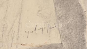 Gadányi jelzéssel: Akt. Ceruza, papír, sérült, 61x43 cm