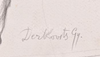 Derkovits jelzéssel: Ülő akt. Ceruza, papír, 58x52 cm