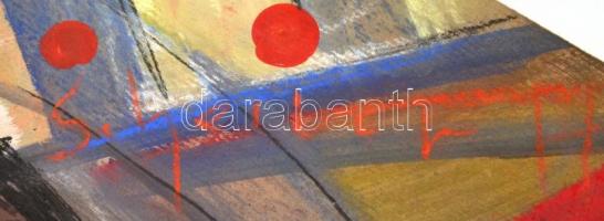 Scheiber jelzéssel: Körhinta. Vegyes technika, papír, sérült, 56x70 cm