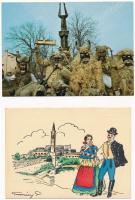 5 db főleg RÉGI motívum képeslap: népviselet / 5 mostly pre-1945 motive postcards: folklore