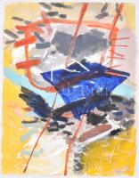 Misch Ádám (1935-1995): Együtt (Zusammen). Vegyes technika, papír, jelzett (87 Misch) és a hátoldalá...