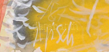 Misch Ádám (1935-1995): Együtt (Zusammen). Vegyes technika, papír, jelzett (87 Misch) és a hátoldalá...