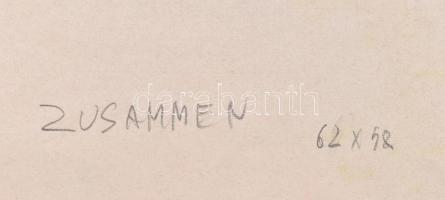Misch Ádám (1935-1995): Együtt (Zusammen). Vegyes technika, papír, jelzett (87 Misch) és a hátoldalá...