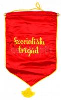 Szocialista Brigád asztali zászló, jó állapotban, 36×27 cm