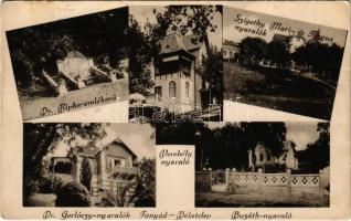 1932 Fonyód-Bélatelep, Dr. Ripka emlékmű, Verebély, Dr. Gerlóczy, Buzáth, Szigethy Mari és Annus nyaraló (EK)