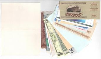 22db vegyes magyar és külföldi reklámpénz, utalvány, fantázia bankjegy, közte 1997. 5 + 10 + 50 Pólu...