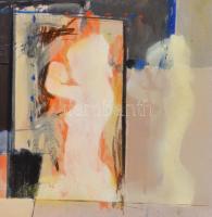 Misch Ádám (1935-1995): Emlék. Olaj, kréta, farost, jelzett (Misch), hátoldalán autográf felirattal ...