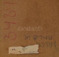 Misch Ádám (1935-1995): Emlék. Olaj, kréta, farost, jelzett (Misch), hátoldalán autográf felirattal ...